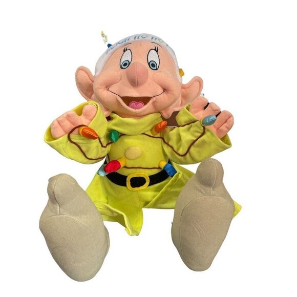 Disney Store Snow White Seven Dwarfs Dopey Light Up Musical Christmas 12" Plush - Picture 1 of 5